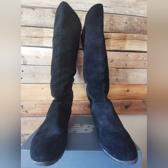 Bandolino Suede Knee High Wedge Boots - Picture 4 of 9